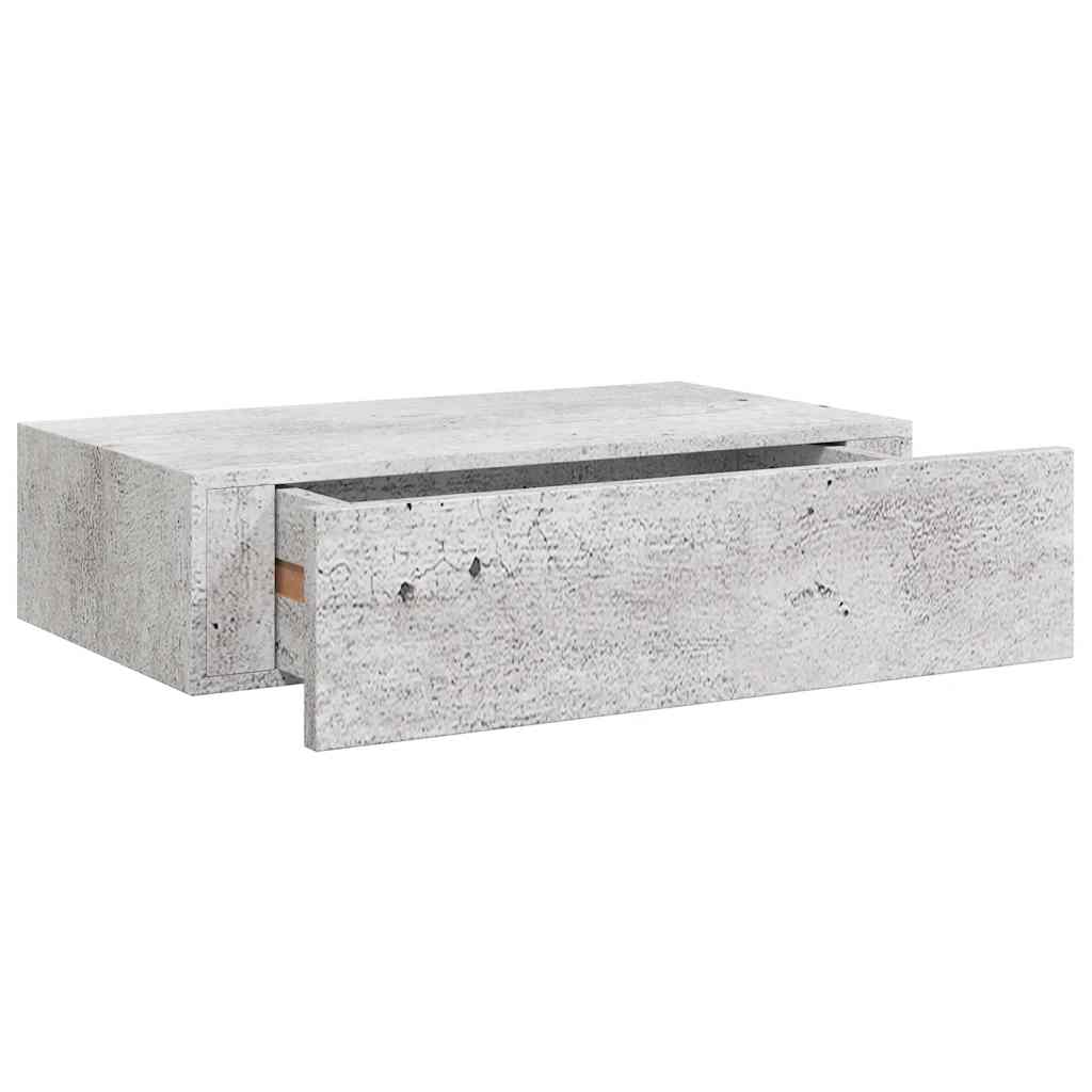 Wandschap met lade 40x23,5x10 cm MDF betongrijs is nu te koop bij PeponiXL, paradijselijk wonen!