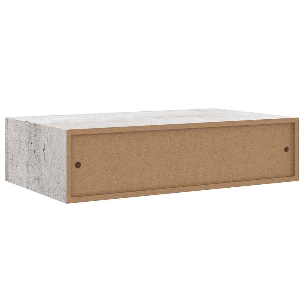 Wandschap met lade 40x23,5x10 cm MDF betongrijs is nu te koop bij PeponiXL, paradijselijk wonen!