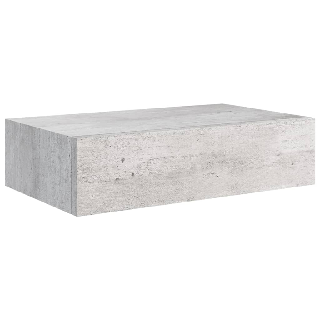 Wandschappen 2 st met lade 40x23,5x10 cm MDF betongrijs is nu te koop bij PeponiXL, paradijselijk wonen!