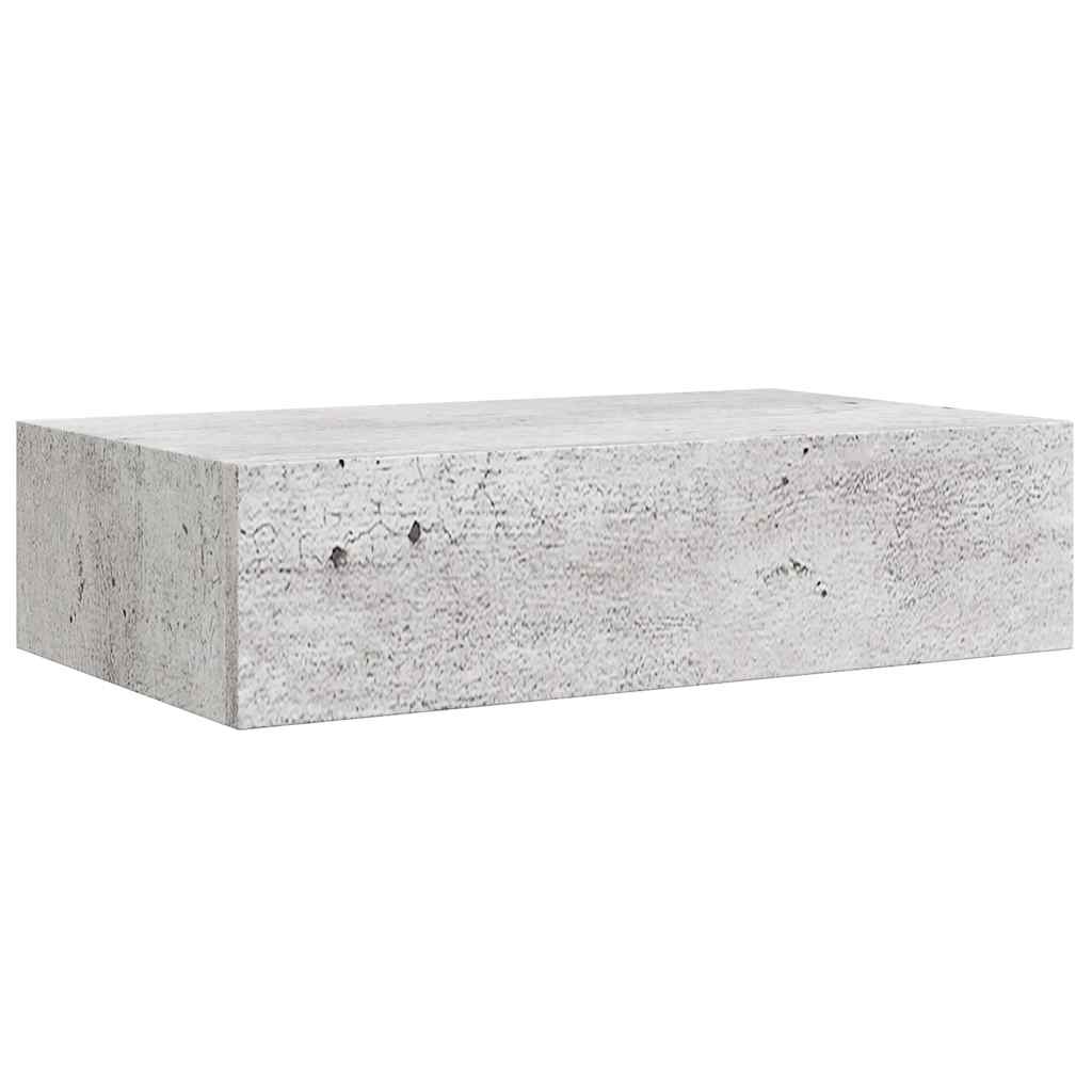 Wandschappen 2 st met lade 40x23,5x10 cm MDF betongrijs is nu te koop bij PeponiXL, paradijselijk wonen!