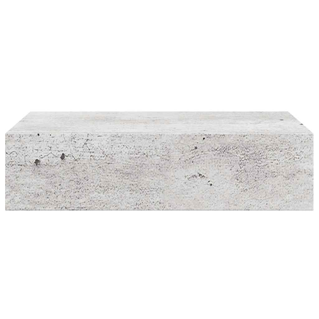Wandschappen 2 st met lade 40x23,5x10 cm MDF betongrijs is nu te koop bij PeponiXL, paradijselijk wonen!
