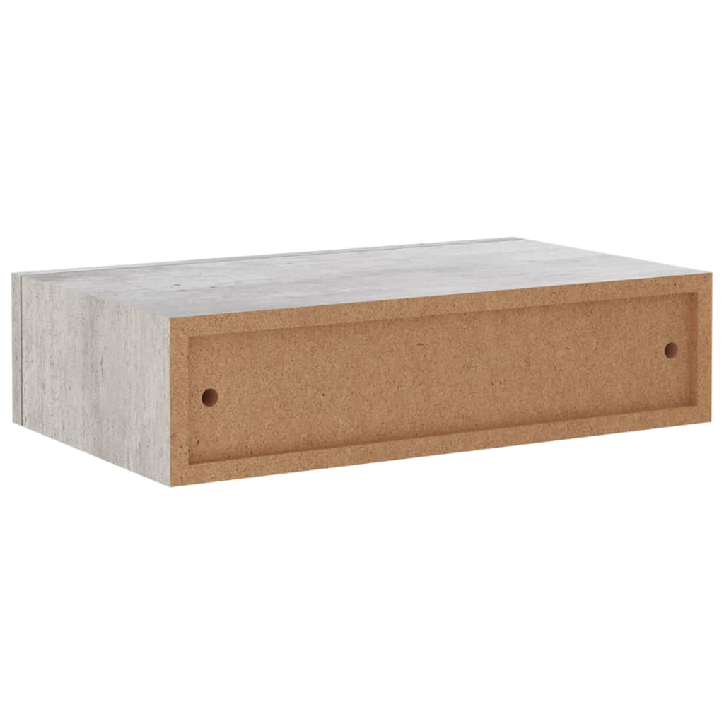 Wandschappen 2 st met lade 40x23,5x10 cm MDF betongrijs is nu te koop bij PeponiXL, paradijselijk wonen!