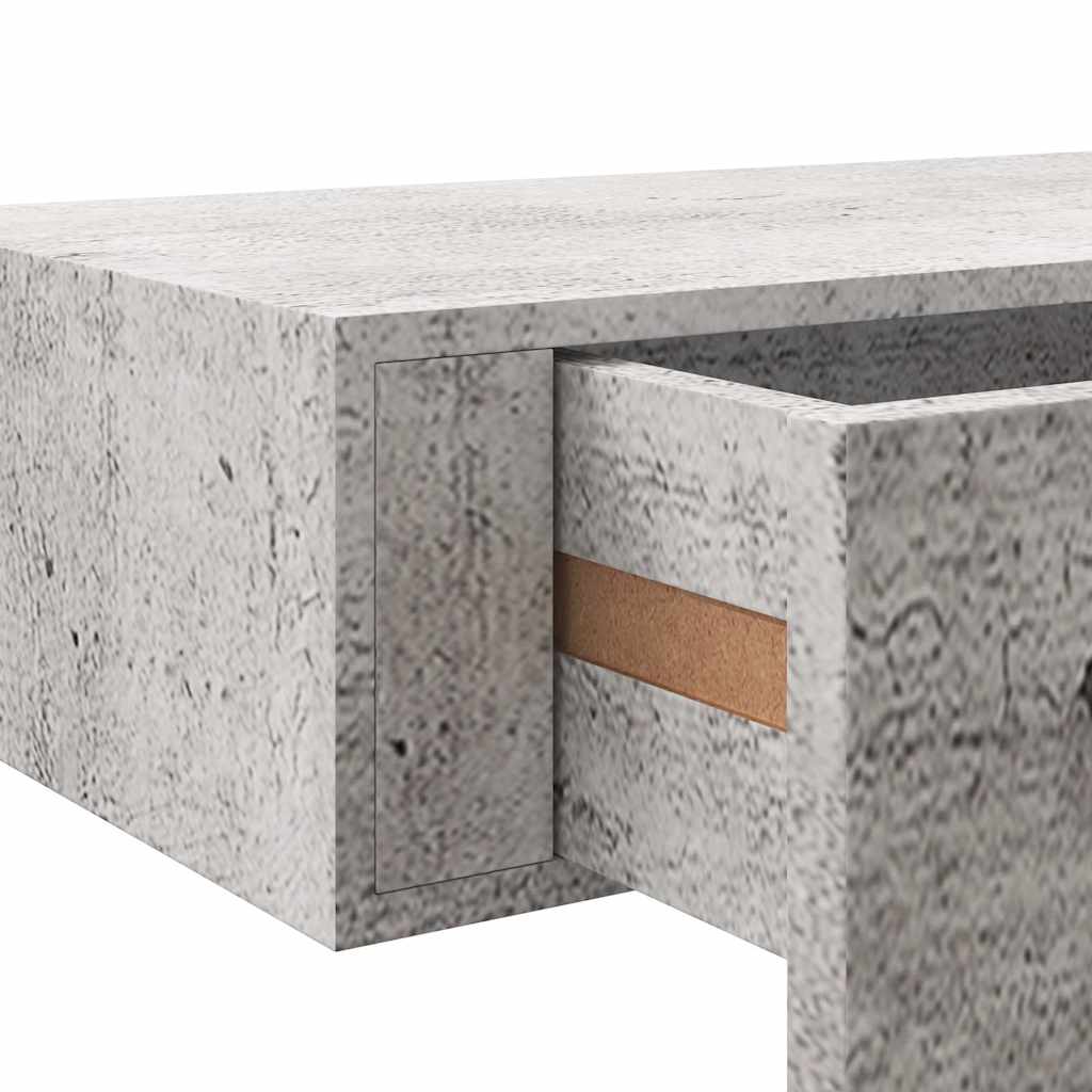 Wandschappen 2 st met lade 40x23,5x10 cm MDF betongrijs is nu te koop bij PeponiXL, paradijselijk wonen!