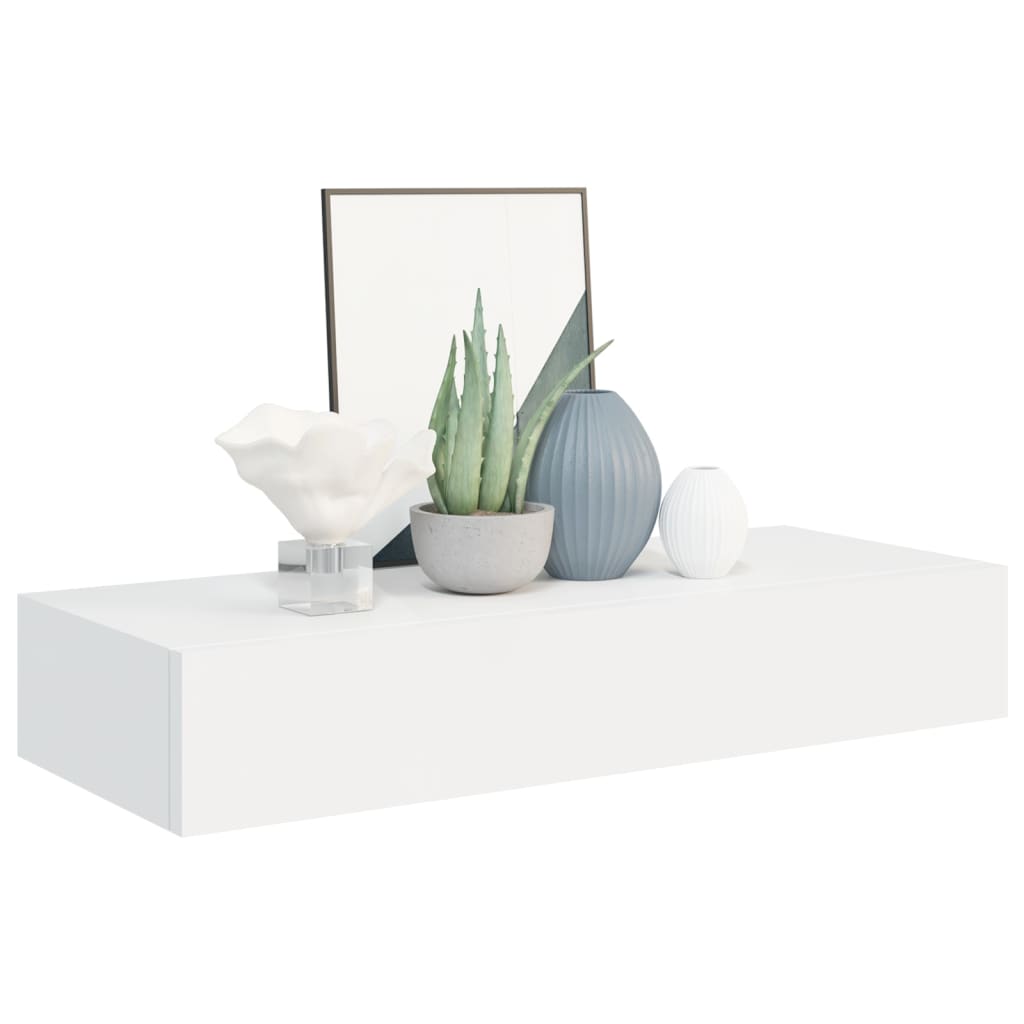 Wandschap met lade 60x23,5x10 cm MDF wit is nu te koop bij PeponiXL, paradijselijk wonen!