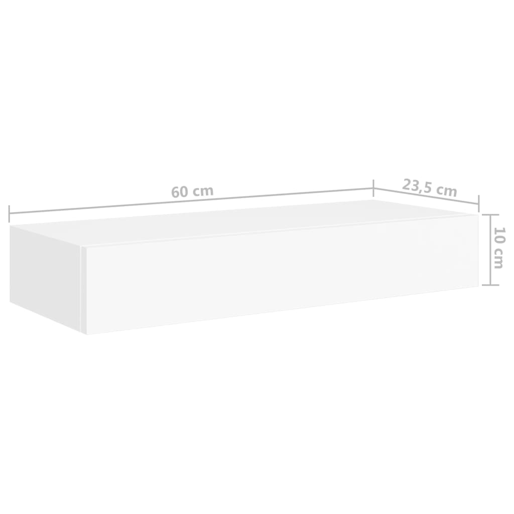 Wandschap met lade 60x23,5x10 cm MDF wit is nu te koop bij PeponiXL, paradijselijk wonen!