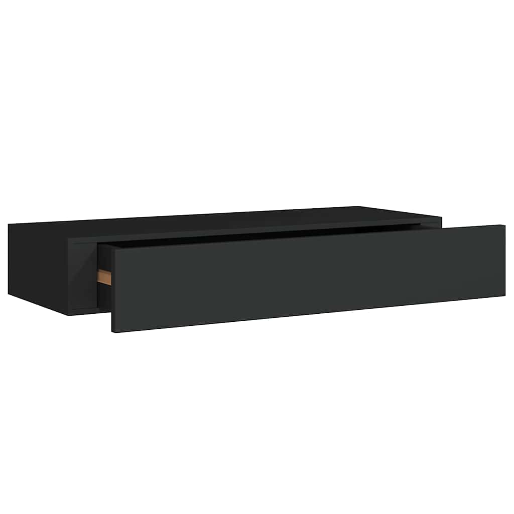 Wandschap met lade 60x23,5x10 cm MDF zwart is nu te koop bij PeponiXL, paradijselijk wonen!
