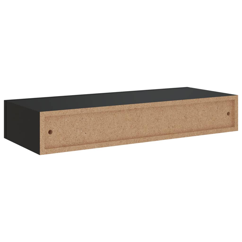 Wandschappen 2 st met lade 60x23,5x10 cm MDF zwart is nu te koop bij PeponiXL, paradijselijk wonen!