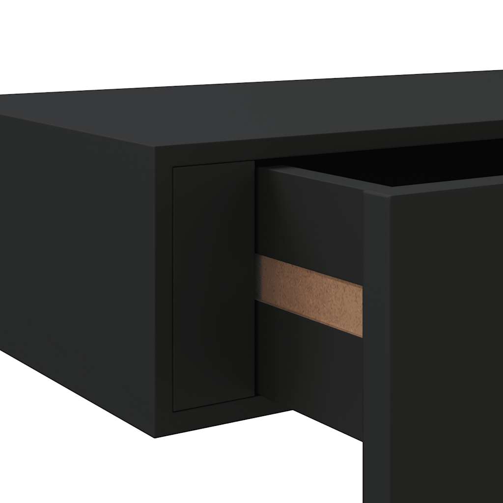 Wandschappen 2 st met lade 60x23,5x10 cm MDF zwart is nu te koop bij PeponiXL, paradijselijk wonen!