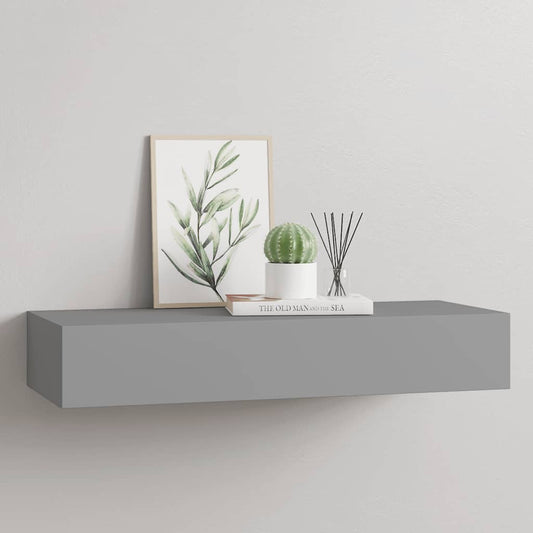 Wandschap met lade 60x23,5x10 cm MDF grijs is nu te koop bij PeponiXL, paradijselijk wonen!