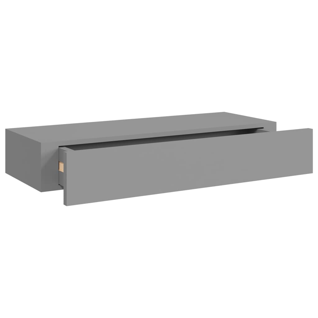 viaXL Wandschappen 2 st met lade 60x23,5x10 cm MDF grijs is nu te koop bij PeponiXL, paradijselijk wonen!