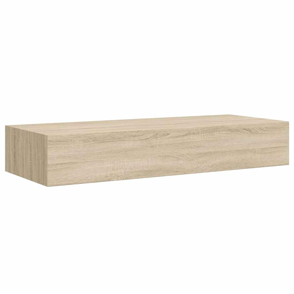 viaXL Wandschappen 2 st met lade 60x23,5x10 cm MDF eikenkleurig is nu te koop bij PeponiXL, paradijselijk wonen!