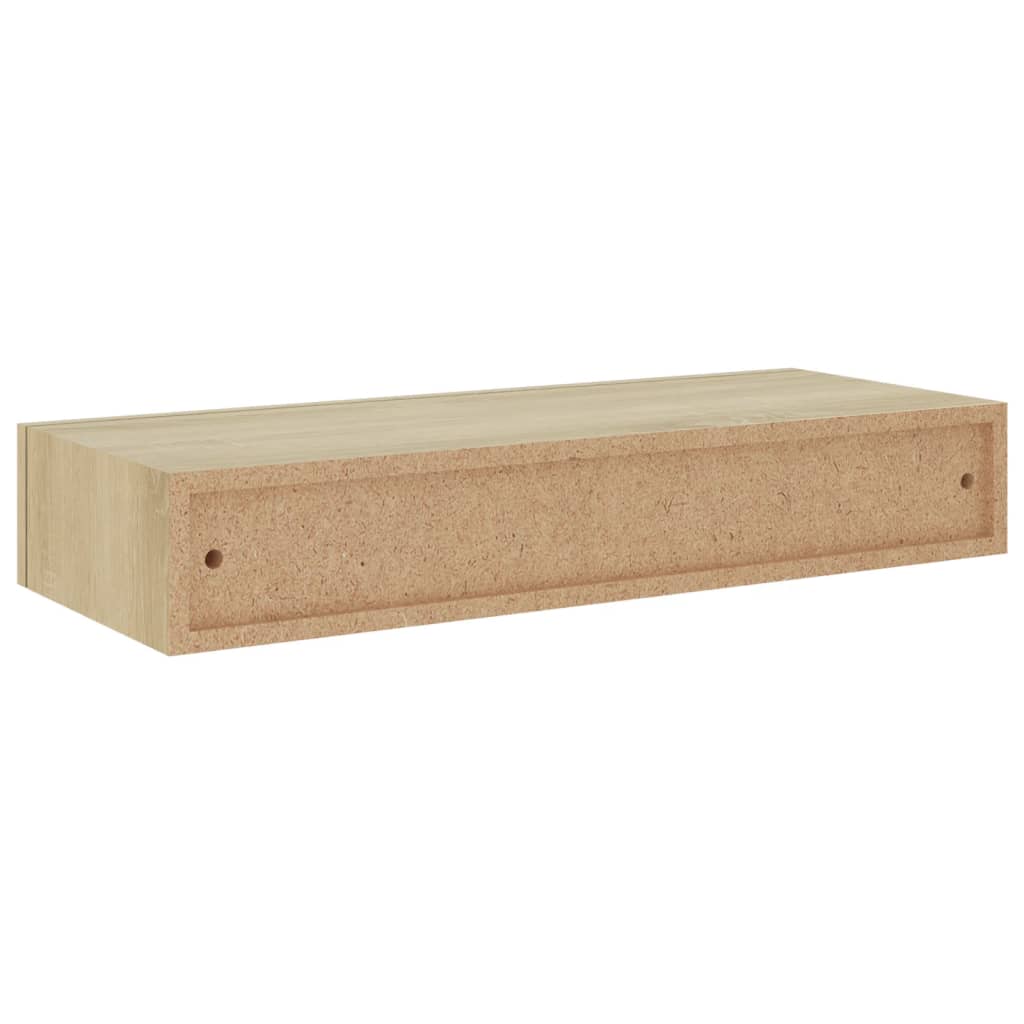 viaXL Wandschappen 2 st met lade 60x23,5x10 cm MDF eikenkleurig is nu te koop bij PeponiXL, paradijselijk wonen!