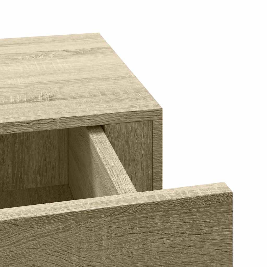 viaXL Wandschappen 2 st met lade 60x23,5x10 cm MDF eikenkleurig is nu te koop bij PeponiXL, paradijselijk wonen!
