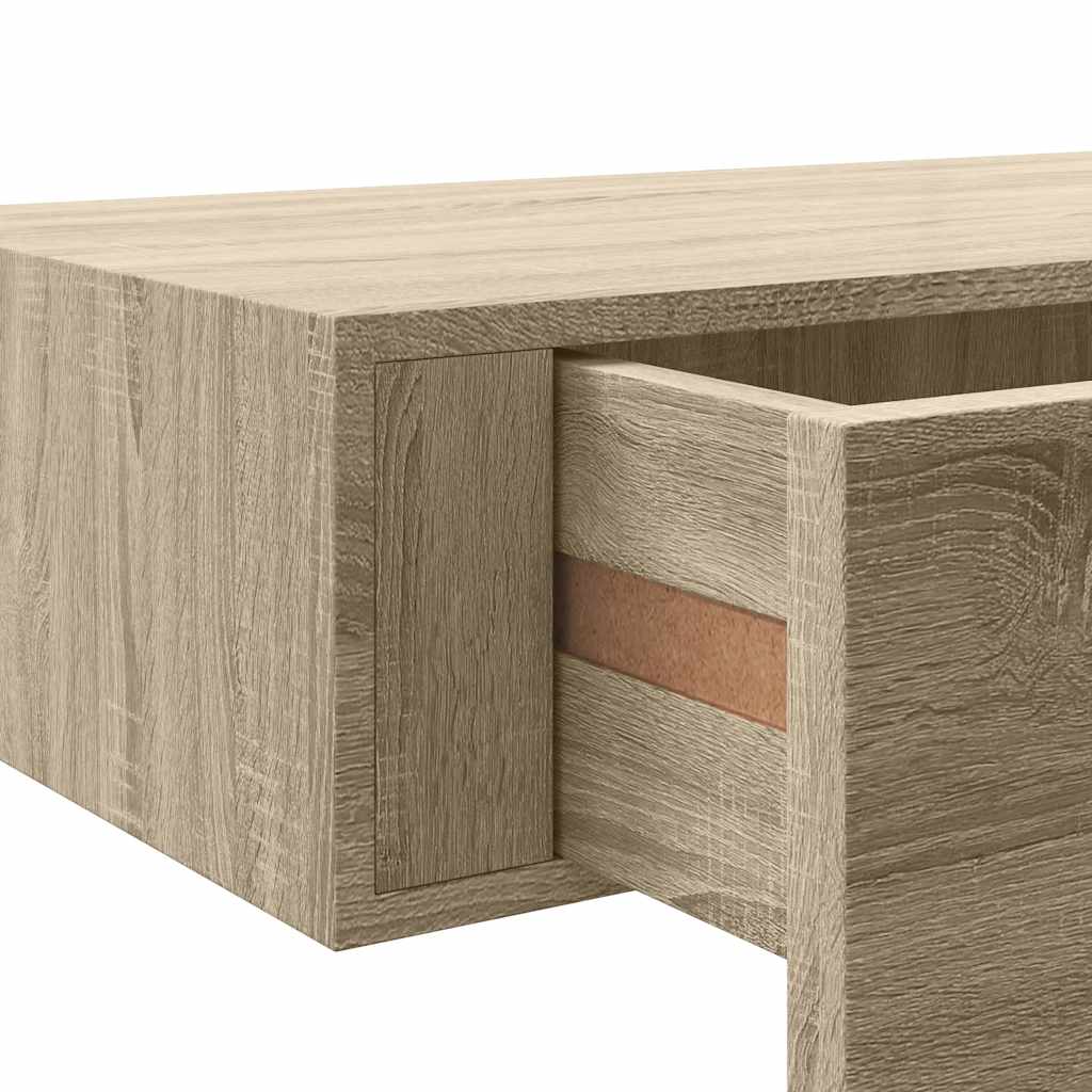 viaXL Wandschappen 2 st met lade 60x23,5x10 cm MDF eikenkleurig is nu te koop bij PeponiXL, paradijselijk wonen!