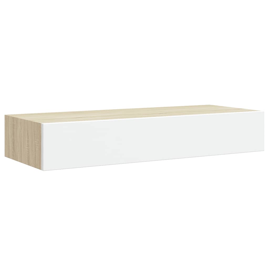Wandladekast eiken en wit 60x23,5x10cm MDF is nu te koop bij PeponiXL, paradijselijk wonen!
