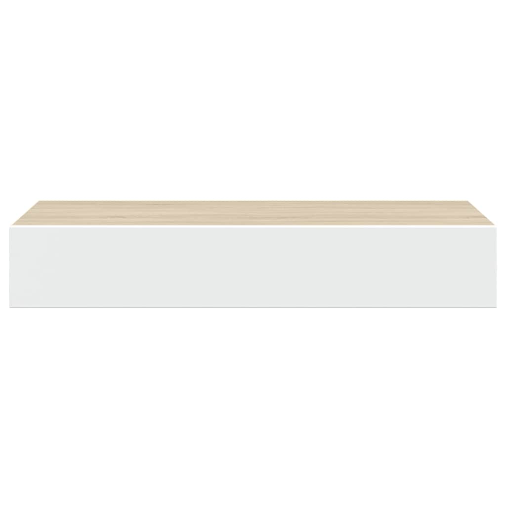 Wandladekast eiken en wit 60x23,5x10cm MDF is nu te koop bij PeponiXL, paradijselijk wonen!