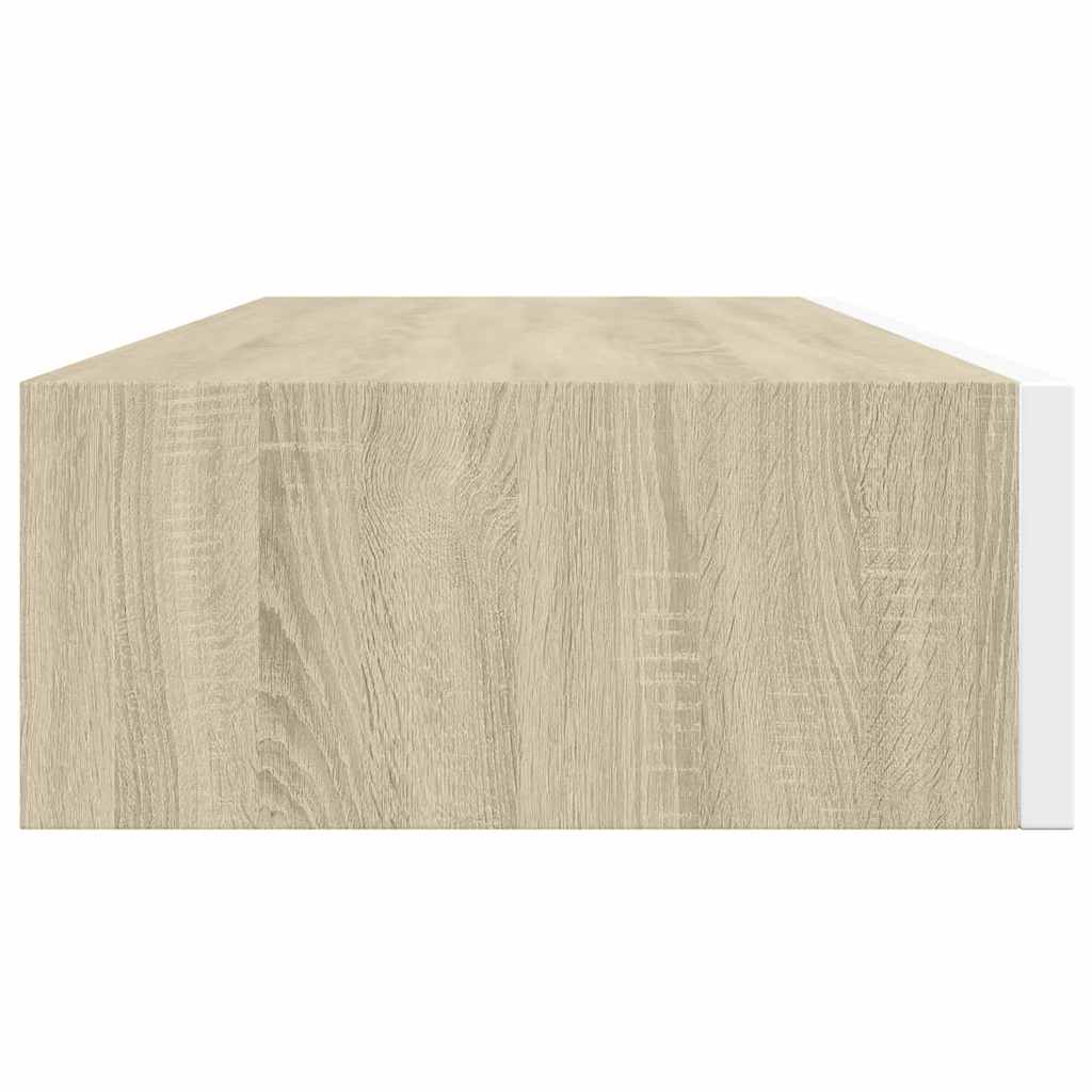 Wandladekast eiken en wit 60x23,5x10cm MDF is nu te koop bij PeponiXL, paradijselijk wonen!