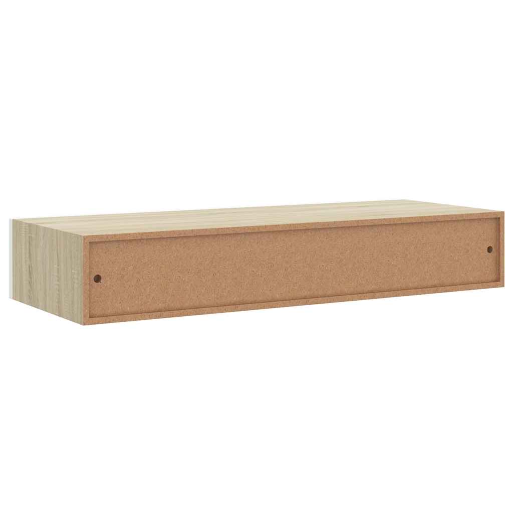 Wandladekast eiken en wit 60x23,5x10cm MDF is nu te koop bij PeponiXL, paradijselijk wonen!