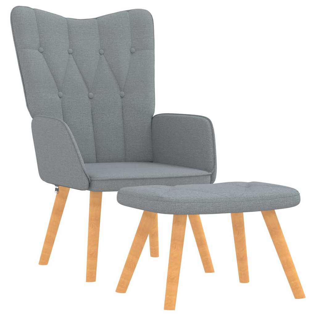 Relaxstoel met voetenbank stof lichtgrijs is nu te koop bij PeponiXL, paradijselijk wonen!