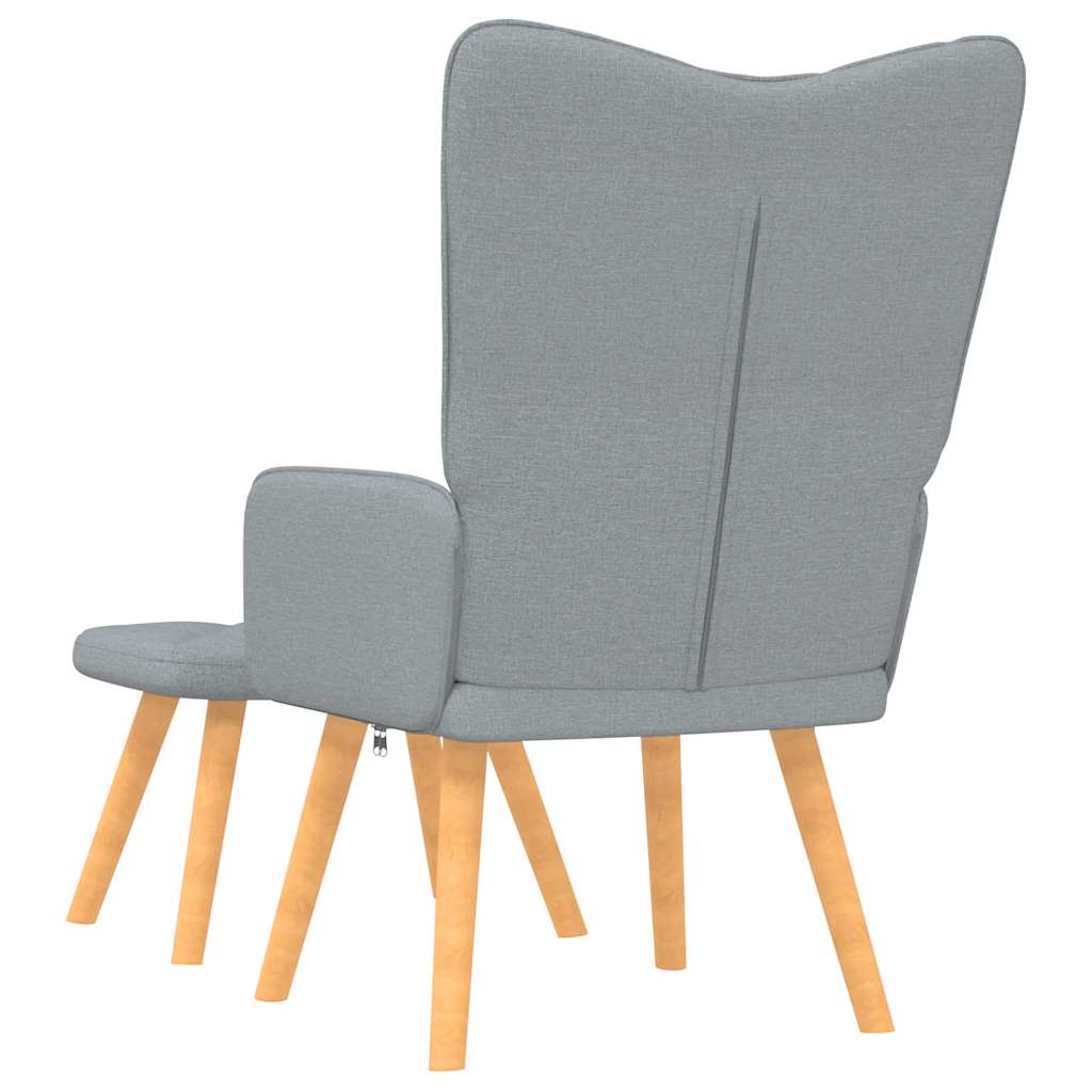 Relaxstoel met voetenbank stof lichtgrijs is nu te koop bij PeponiXL, paradijselijk wonen!