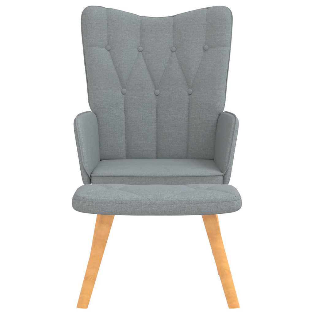 Relaxstoel met voetenbank stof lichtgrijs is nu te koop bij PeponiXL, paradijselijk wonen!
