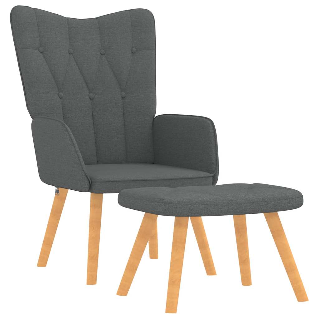 Relaxstoel met voetenbank stof donkergrijs is nu te koop bij PeponiXL, paradijselijk wonen!