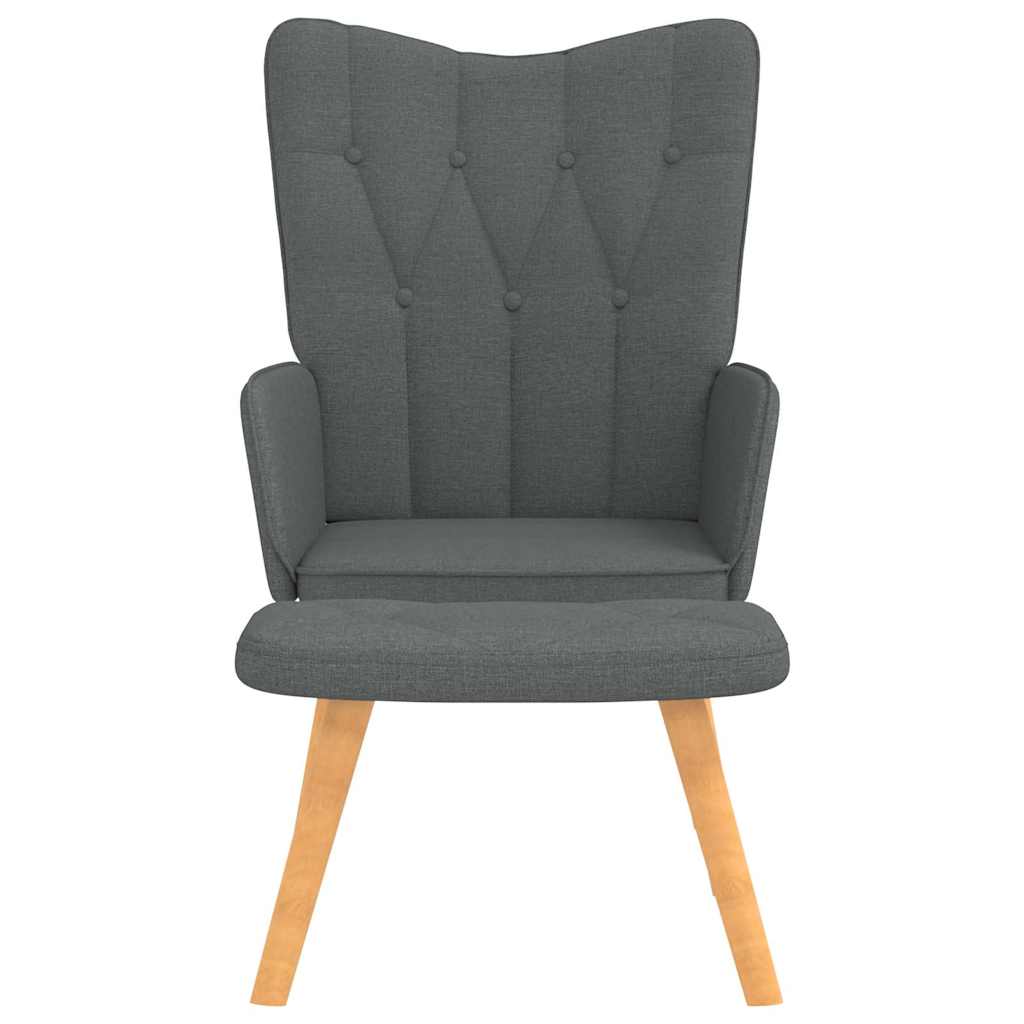 Relaxstoel met voetenbank stof donkergrijs is nu te koop bij PeponiXL, paradijselijk wonen!
