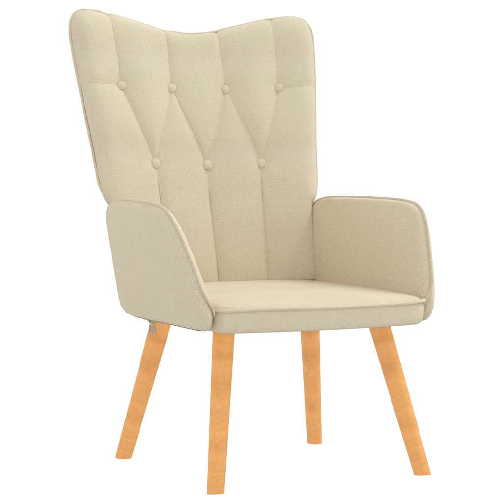 Relaxstoel met voetenbank stof crèmekleurig is nu te koop bij PeponiXL, paradijselijk wonen!