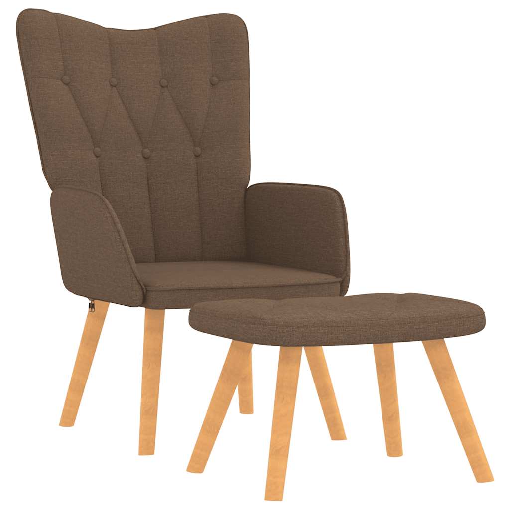 Relaxstoel met voetenbank stof bruin is nu te koop bij PeponiXL, paradijselijk wonen!