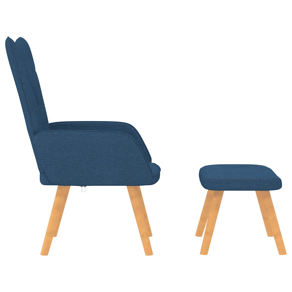 Relaxstoel met voetenbank stof blauw is nu te koop bij PeponiXL, paradijselijk wonen!