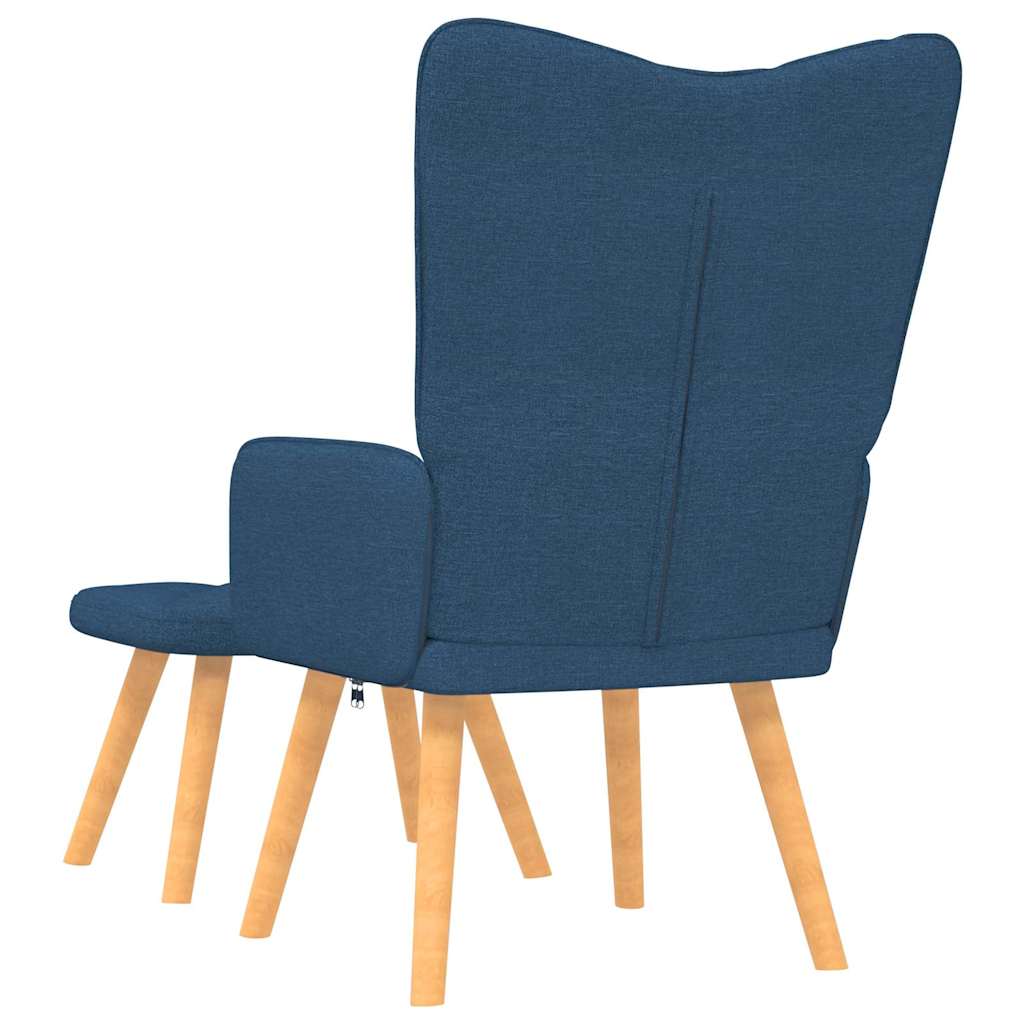 Relaxstoel met voetenbank stof blauw is nu te koop bij PeponiXL, paradijselijk wonen!