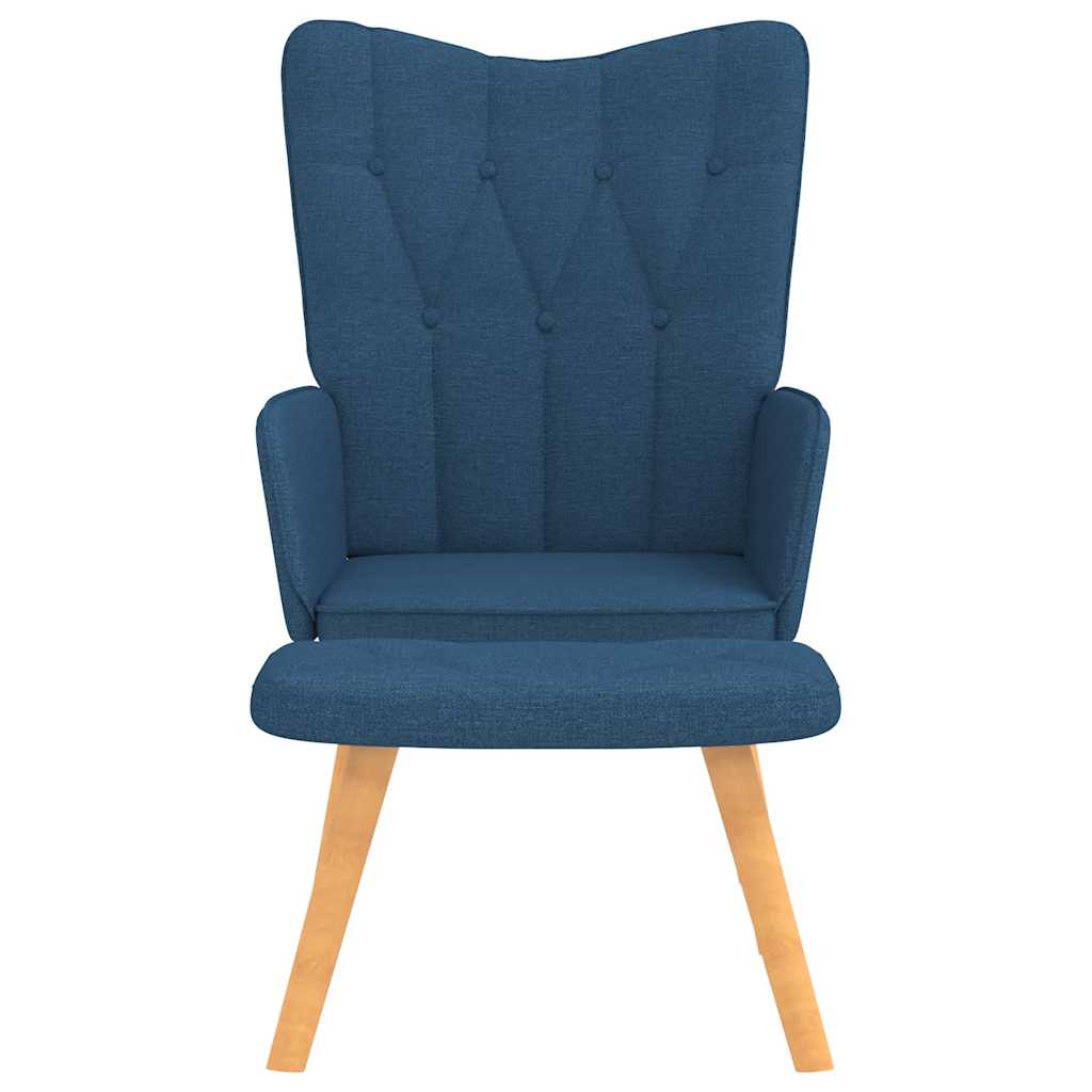 Relaxstoel met voetenbank stof blauw is nu te koop bij PeponiXL, paradijselijk wonen!