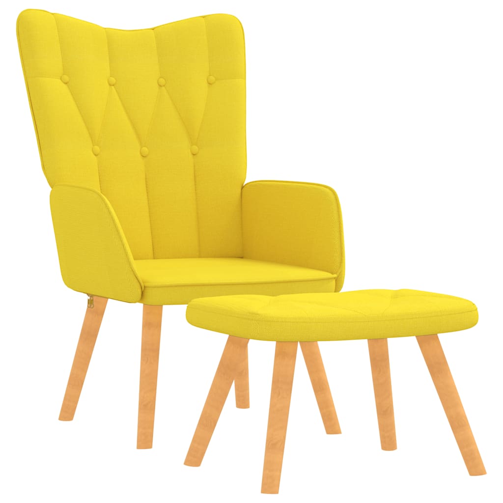 Relaxstoel met voetenbank stof mosterdgeel is nu te koop bij PeponiXL, paradijselijk wonen!