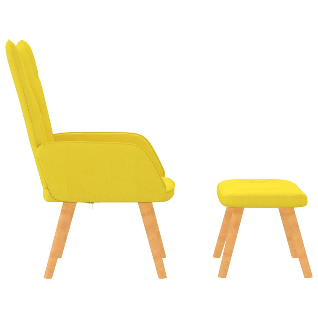 Relaxstoel met voetenbank stof mosterdgeel is nu te koop bij PeponiXL, paradijselijk wonen!
