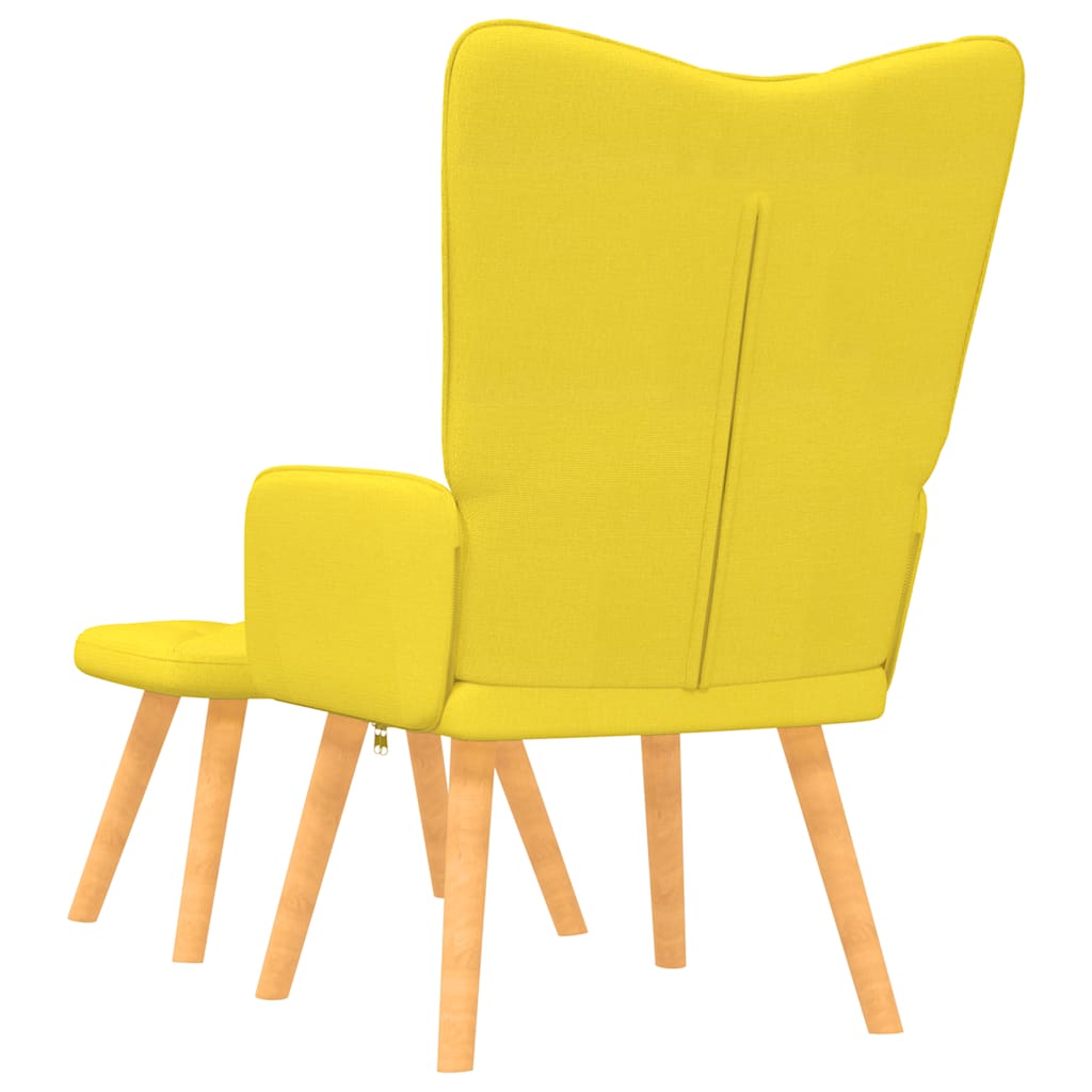 Relaxstoel met voetenbank stof mosterdgeel is nu te koop bij PeponiXL, paradijselijk wonen!