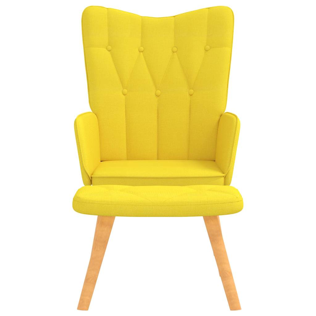 Relaxstoel met voetenbank stof mosterdgeel is nu te koop bij PeponiXL, paradijselijk wonen!