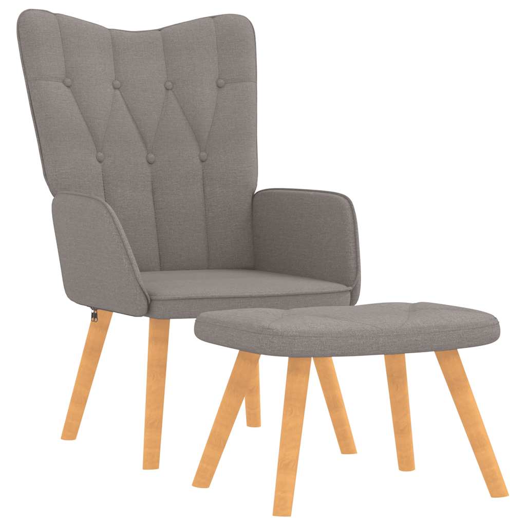 Relaxstoel met voetenbank stof taupe is nu te koop bij PeponiXL, paradijselijk wonen!