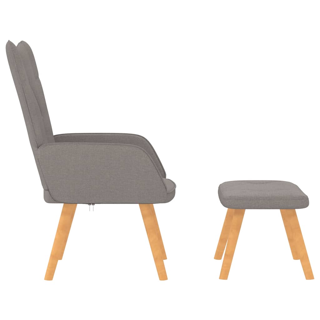 Relaxstoel met voetenbank stof taupe is nu te koop bij PeponiXL, paradijselijk wonen!