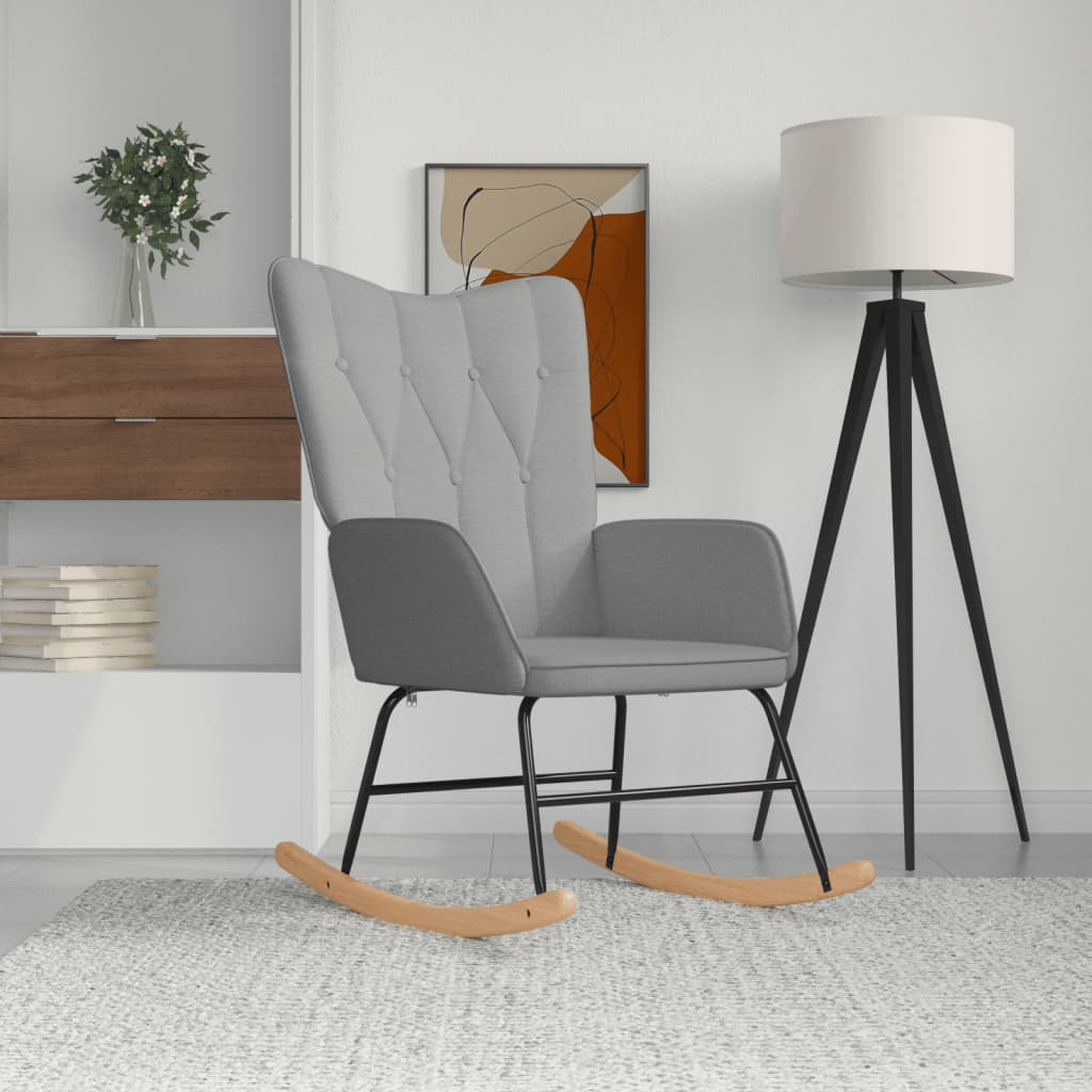 Schommelstoel stof lichtgrijs is nu te koop bij PeponiXL, paradijselijk wonen!