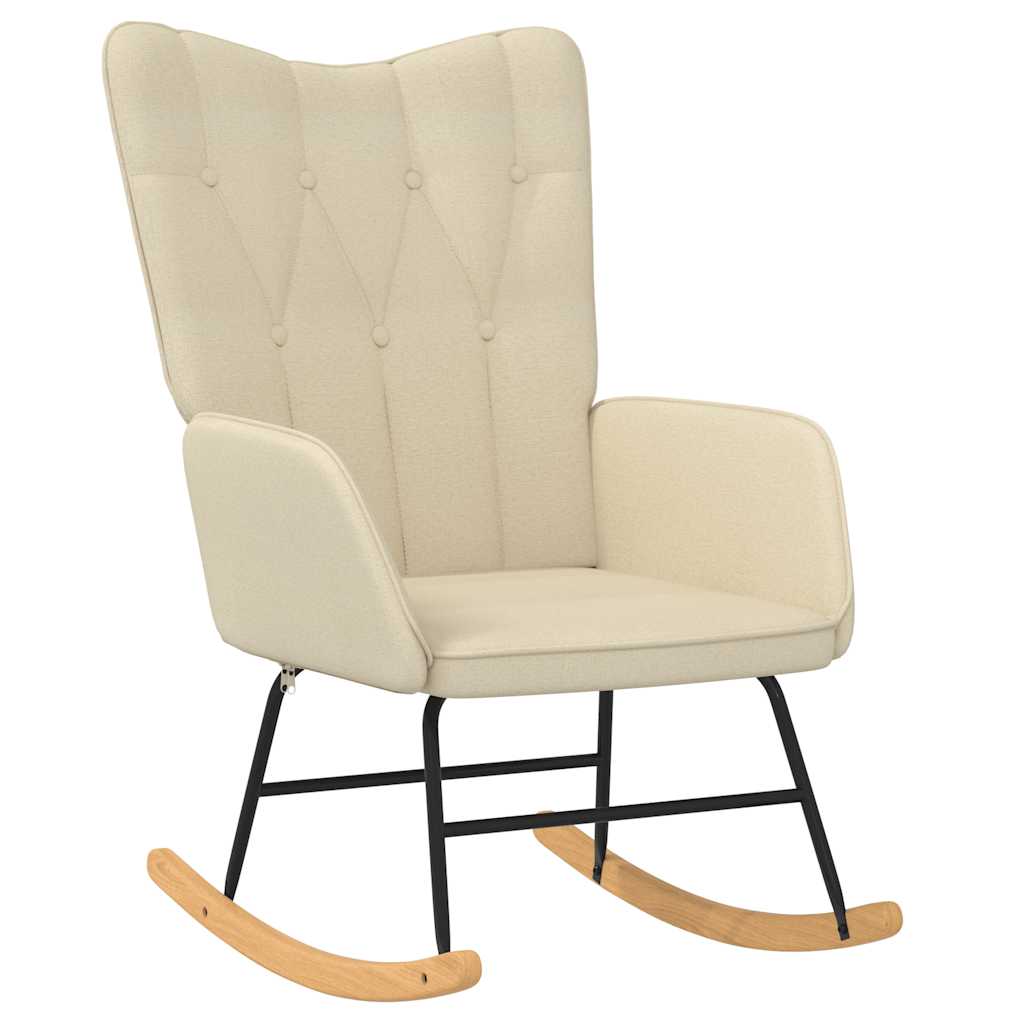 Schommelstoel stof crèmekleurig is nu te koop bij PeponiXL, paradijselijk wonen!