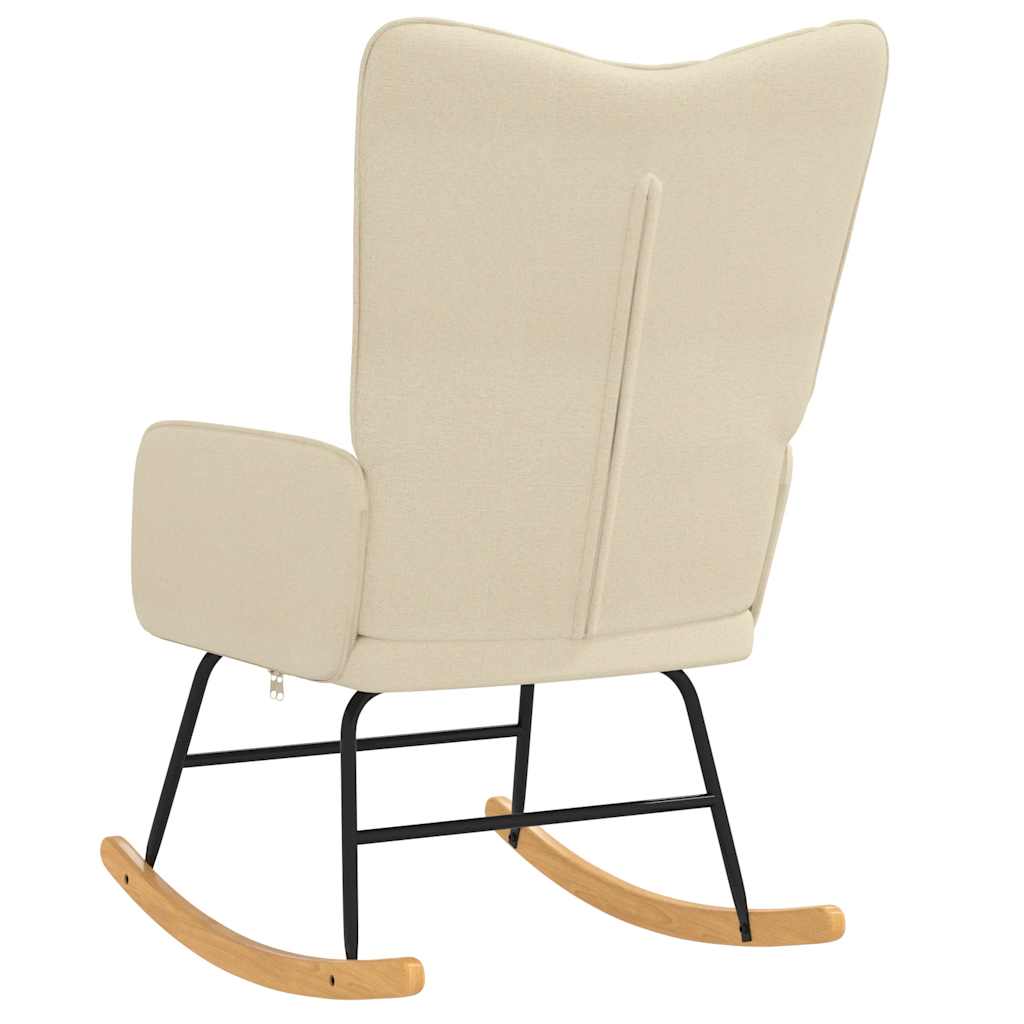 Schommelstoel stof crèmekleurig is nu te koop bij PeponiXL, paradijselijk wonen!