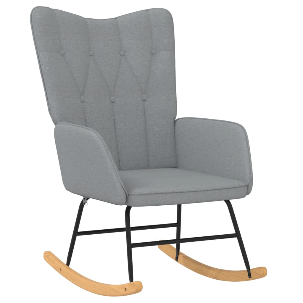 Schommelstoel met voetenbank stof lichtgrijs is nu te koop bij PeponiXL, paradijselijk wonen!