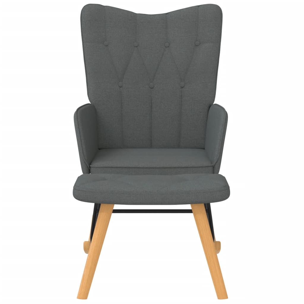 Schommelstoel met voetenbank stof donkergrijs is nu te koop bij PeponiXL, paradijselijk wonen!