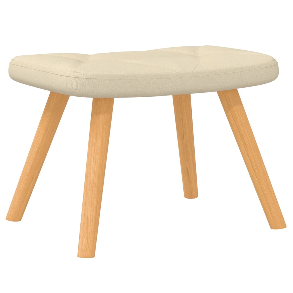 Schommelstoel met voetenbank stof crèmekleurig is nu te koop bij PeponiXL, paradijselijk wonen!