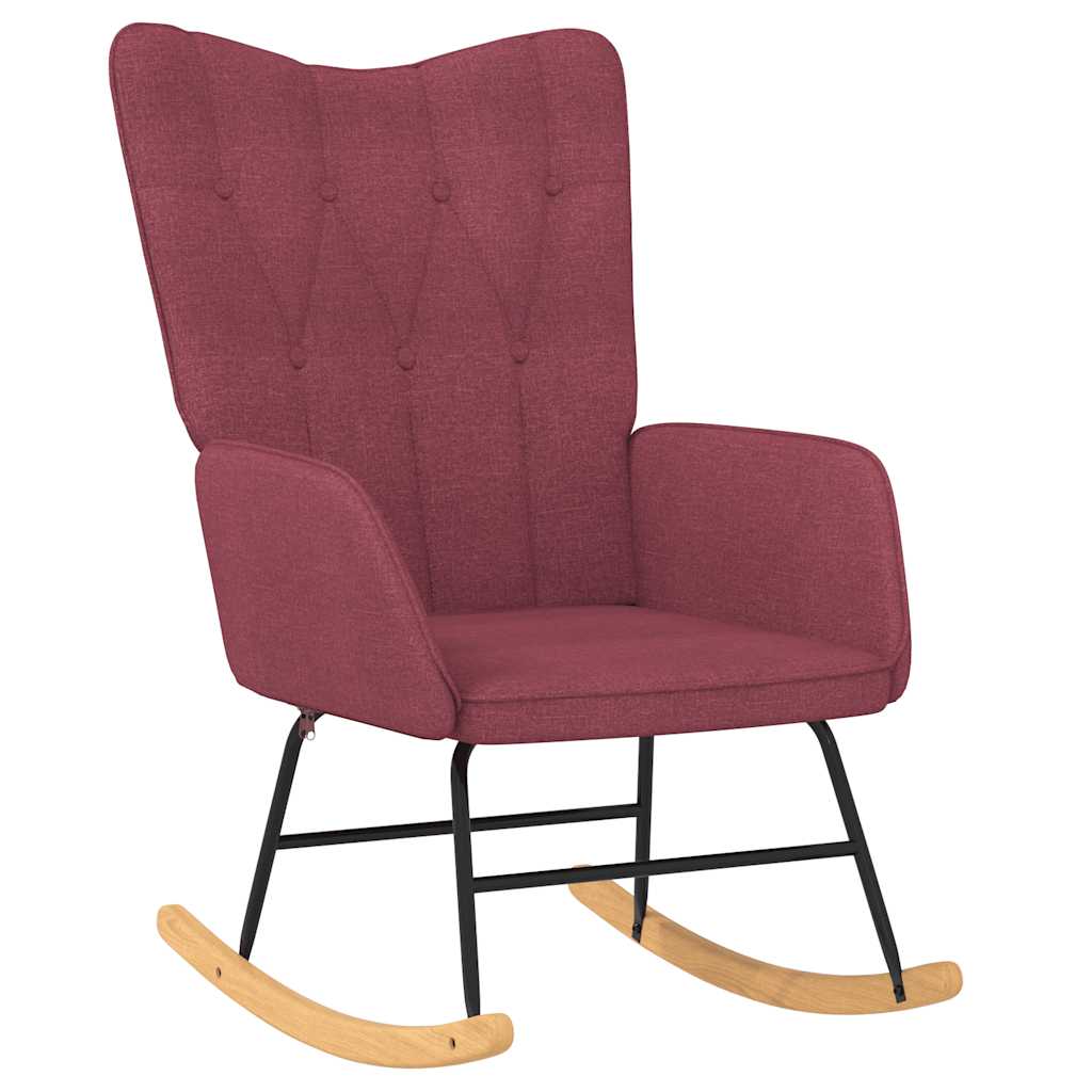 Schommelstoel met voetenbank stof wijnrood is nu te koop bij PeponiXL, paradijselijk wonen!