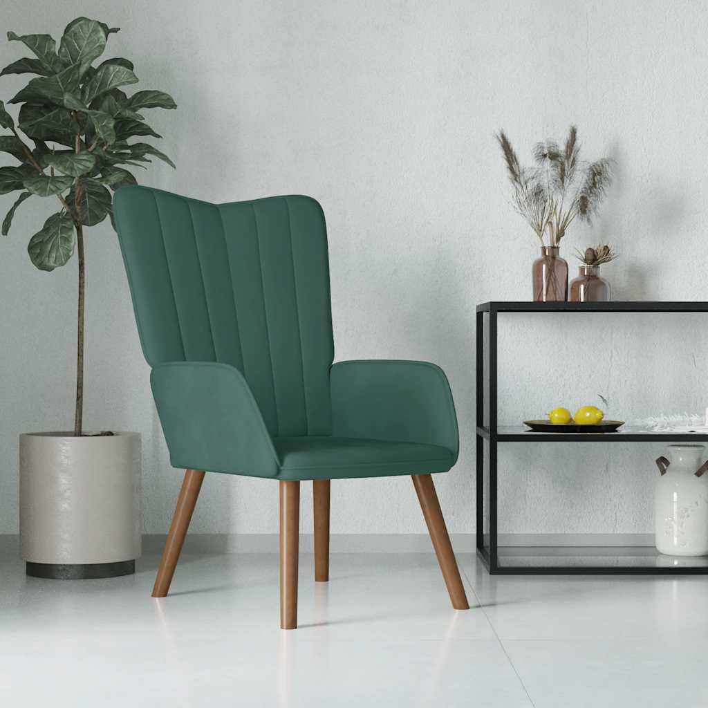 Relaxstoel fluweel donkergoen is nu te koop bij PeponiXL, paradijselijk wonen!