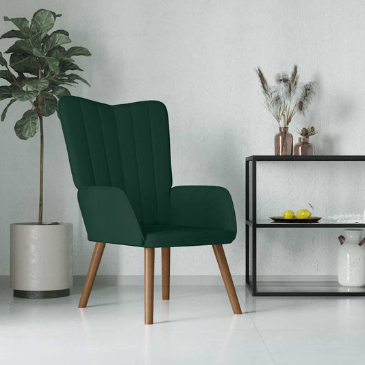 Relaxstoel fluweel donkergoen is nu te koop bij PeponiXL, paradijselijk wonen!