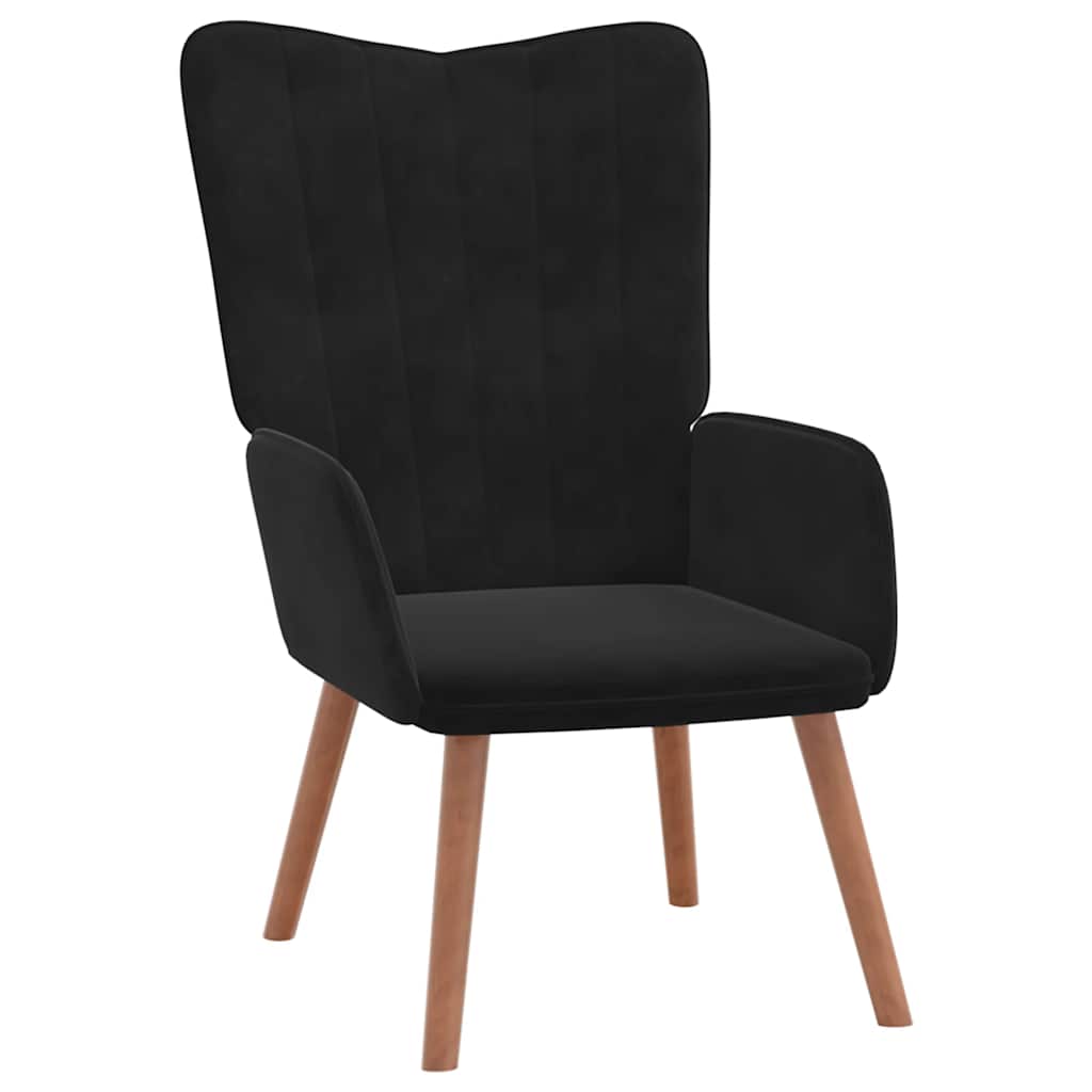 Relaxstoel fluweel zwart is nu te koop bij PeponiXL, paradijselijk wonen!