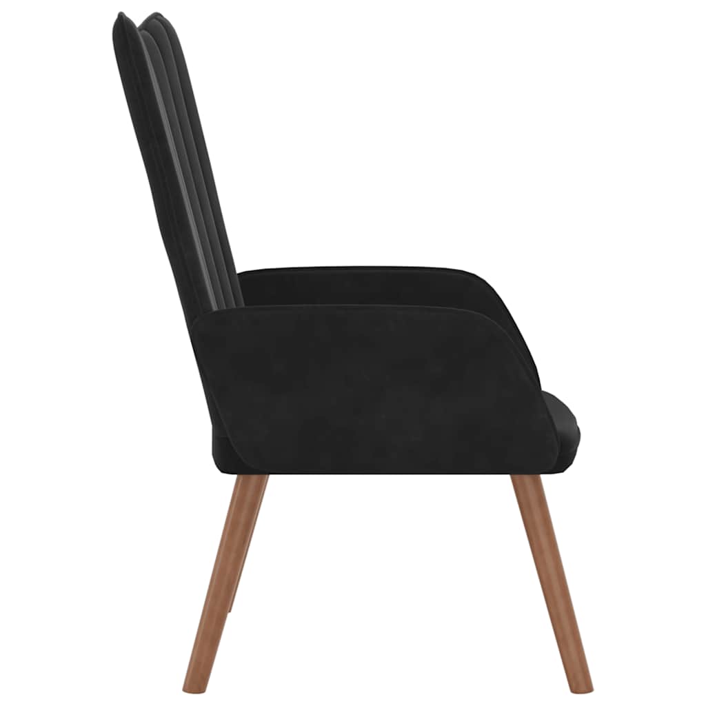 Relaxstoel fluweel zwart is nu te koop bij PeponiXL, paradijselijk wonen!