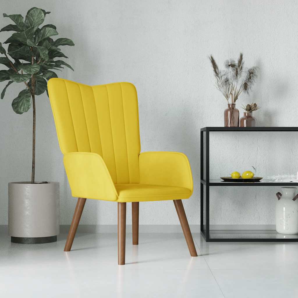 Relaxstoel fluweel mosterdgeel is nu te koop bij PeponiXL, paradijselijk wonen!